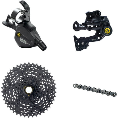 BOX Four 8-Speed Wide Multi Shift Groupset - Includes Wide Rear Derailleur 11-42t Cassette Multi Shift Shifter 8-Speed Chain