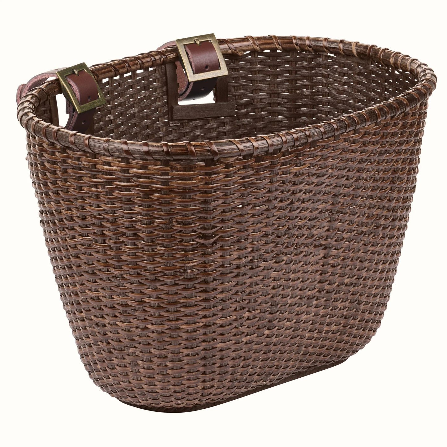 Dreamcatcher Handwoven Cane Bike Basket - Dark Stain