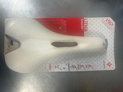 LITHIA COMP GEL SADDLE WMN WHT 143mm