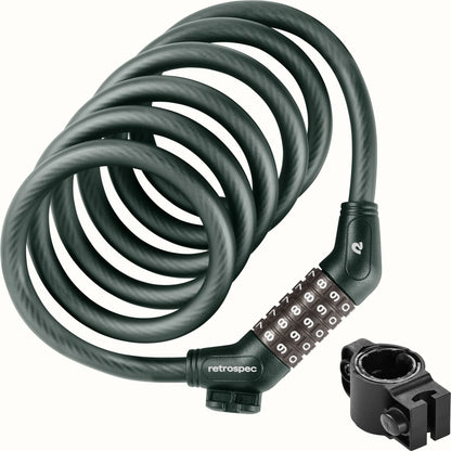 Grizzly Plus Integrated Combo Cable Bike Lock - 12mm