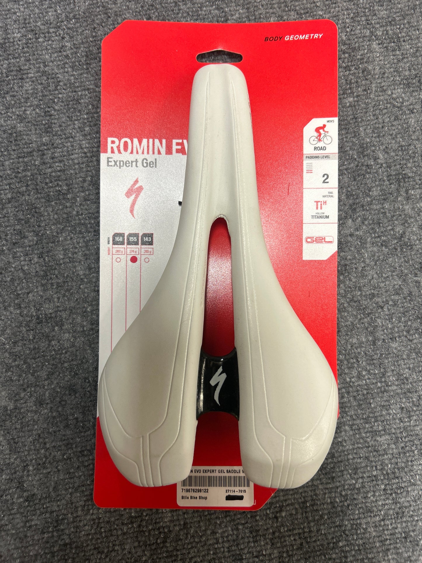 Romin Evo Expert Gel Saddle White 155mm