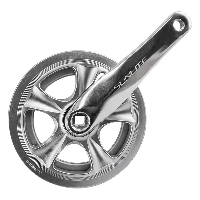 CRANKSET SUNLT INNER CITY 38x165 3/32 SQ SL/SL STL RING w/CHAINGUARD